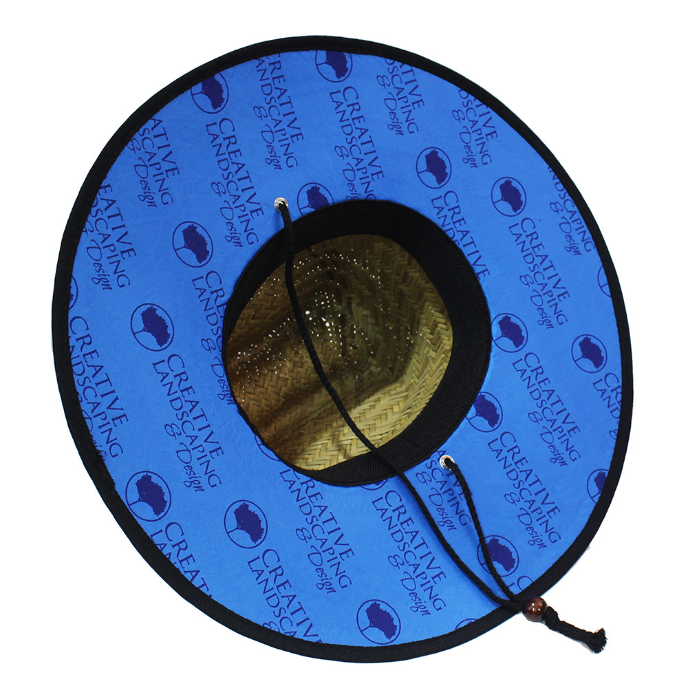 Sombrero de paja para hombre estilo playa, diseño salvavidas, moda verano 2024