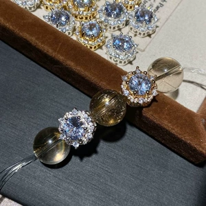 14K Sirkonlu Araqat Muncuqlar və Kristal DIY Aksesuarları, Əl işi Qolbaq və Boyunbağı üçün