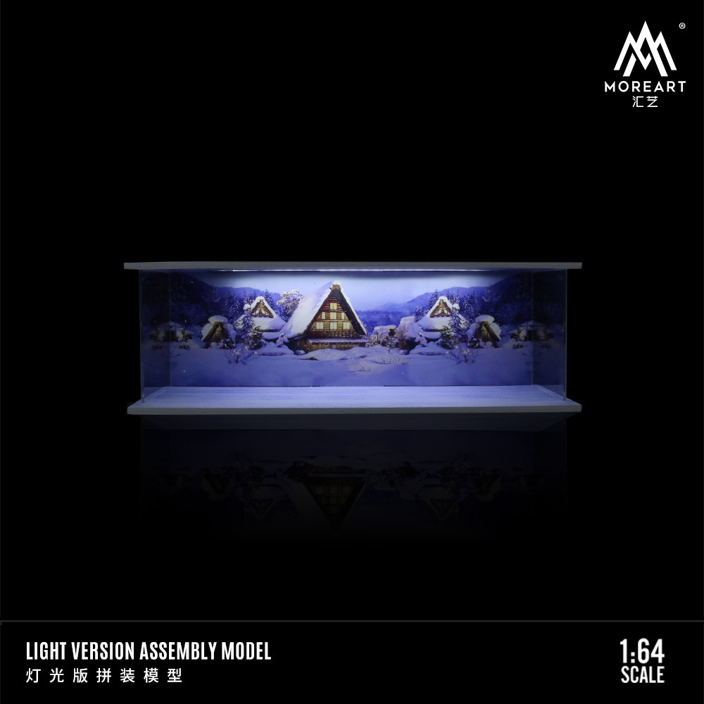 Escena 1:64 garaje de estacionamiento subterráneo modificado RV modelo de coche caja a prueba de polvo con montaje de luz LED