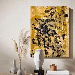 Afc.Art "Spring Dawn" Hand-Painted Oil Painting Living Room Decorative Painting Entrance Wabi-Sabi Hanging Painting Three-Dimensional Texture Abstract Painting