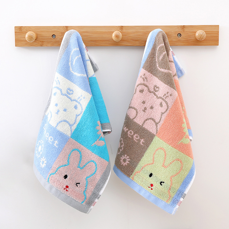 Children's towel cotton jacquard cartoon pattern kindergarten baby's face towel soft absorbent bath hand towel
