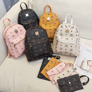Printed Backpack Two-Piece Set 2023Ladies Bag Southeast Asian Wholesale Student School Bag Korean Style Girls Backpack