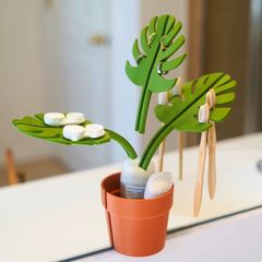クロスボーダー新モンステラコースター植物モンステラミラー収納ラック浴室歯ブラシ収納ラック