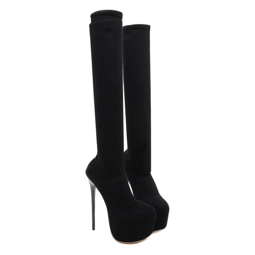Tacones altos invierno Nuevo en stock sobre la rodilla botas odio tiangao etapa discoteca botas elásticas botas delgadas