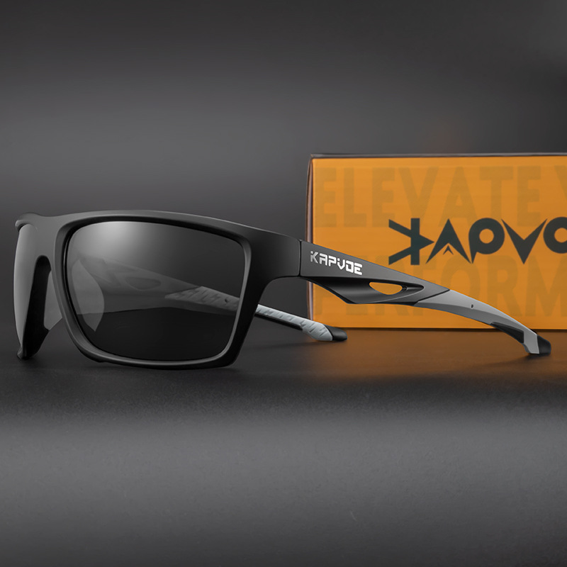 Nuevas gafas de sol polarizadas kapvoe, deportes al aire libre, gafas de ciclismo, gafas de sol de conducción con montura cuadrada, venta caliente transfronteriza