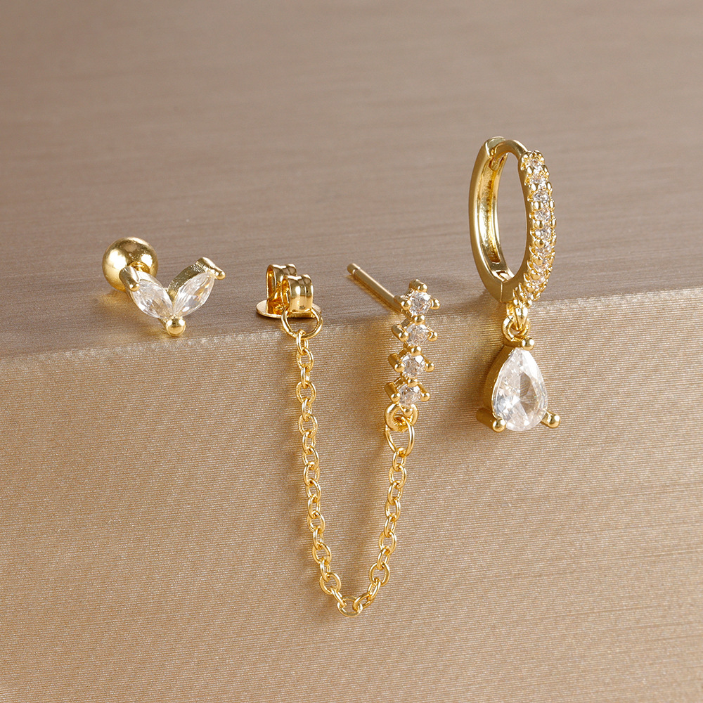 8g Weight Copper Ear Needle Material Drop Earrings, Ear Studs Classification 1 Set Quantity Holiday, Daily Occasion Copper Material Geometric Pattern All Seasons Season Women's Gender Polished Finish Elegant, Sweet, Classic Style Style 1 Set Elegant Sweet Classic Style Geometric Copper Drop Earrings Ear Studs 7