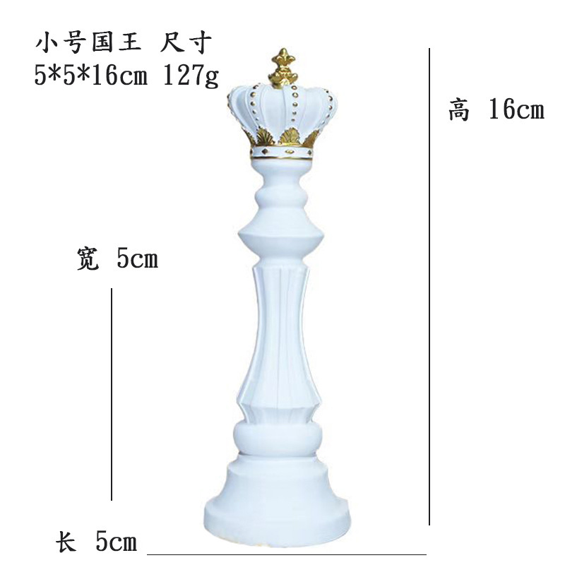 Decoración creativa para el hogar Ajedrez Decoración de resina Ventana Decoración para el hogar Muebles de ajedrez blanco y negro