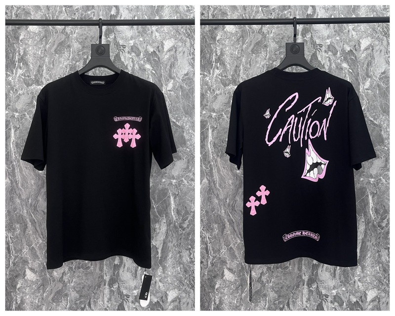 24クロスボーダートレンディブランドCh Crow*Horseshoe SanskritラウンドネックTシャツ半袖万能男女Tシャツスポット卸売|undefined