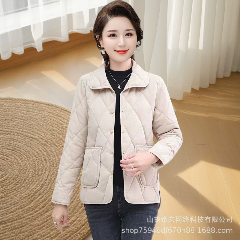Новая осенняя и зимняя короткая куртка легкая хлопчатобумажная одежда повседневная теплая хлопчатобумажная одежда для мамы