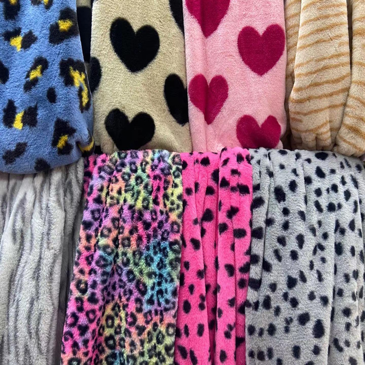 10mm pequeño conejo patrón de tigre colorido leopardo patrón idea amor impreso franela ropa zapatos y sombreros bufanda PET felpa paño
