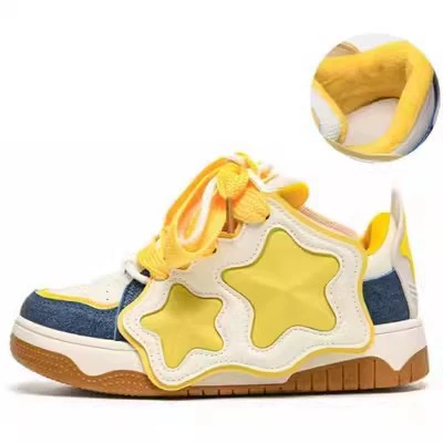 Кроссовки со звездами 2024 года, женские хлебные туфли, женская весна и осень, Новая Спортивная повседневная обувь на толстой подошве с низким верхом, увеличивающая рост, Женская Белая обувь