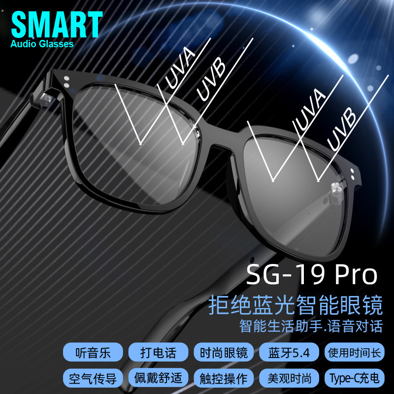 国境を越えたスマート Bluetooth メガネ AI Bluetooth スポーツ スマート メガネ ヘッドセット 多機能翻訳 音楽鑑賞と通話|undefined