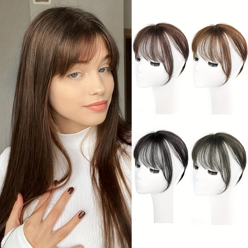 Cross-border European and American wig women's French 3d bangs straight hair head replacement hairline wig 25cm high temperature silk