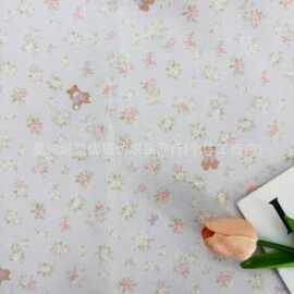 全棉双层纱数码直喷印花面料韩系碎花家居服睡衣亲子装爬服口水巾