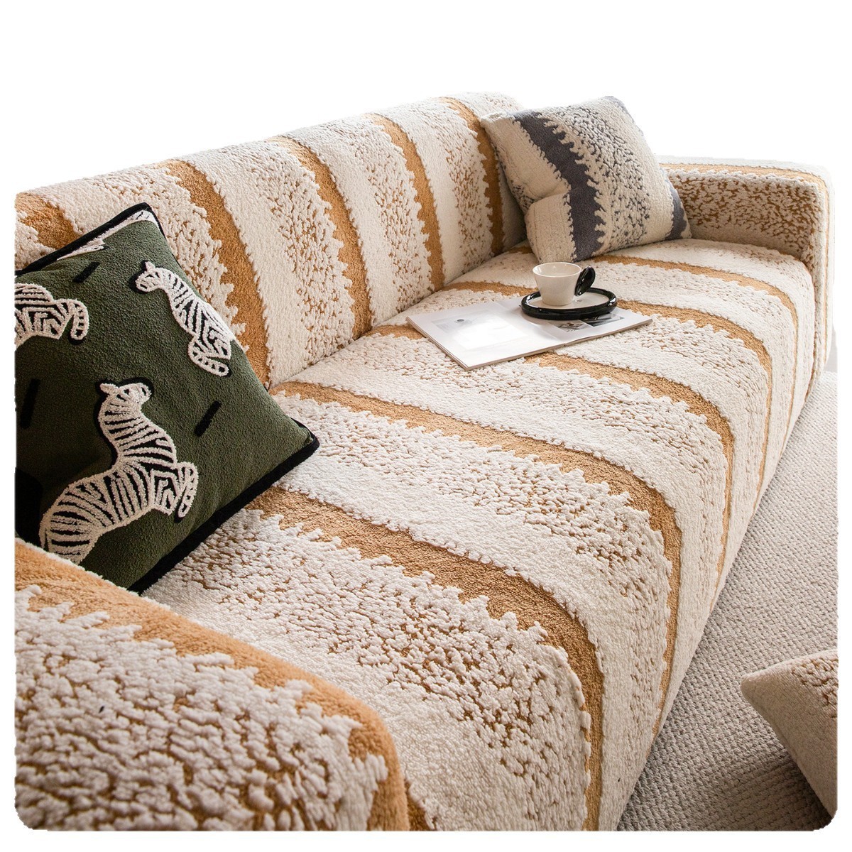 Cover de sofá de Año Nuevo, todo incluido, sensación de atmósfera roja universal, cover de sofá de Navidad, protección elástica contra gatos.