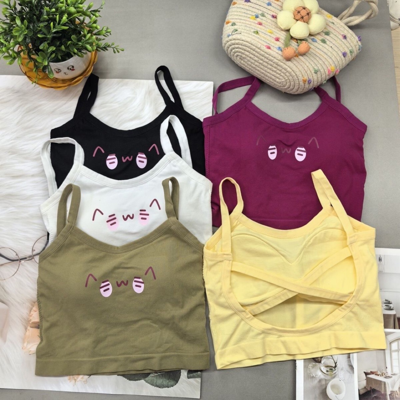 Camisole with Built-In Bra Pads for Women, Featuring Thin Straps, Trendy Sleeveless Style for Layering