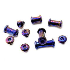 鈦馬螺絲釘 T8梅花刀柄鈦大馬士革螺絲對鎖扣螺絲釘DIY刀具