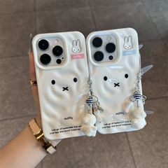 可爱米菲适用苹果16手机壳陨石纹卡通iphone15pro小狗挂件保护套