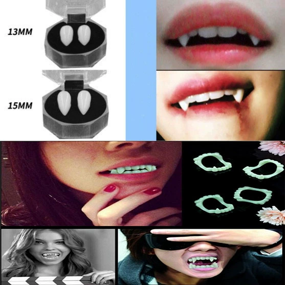 Бесплатная доставка Хэллоуин вампир зомби зубные протезы игрушки светящийся зубной протез маленький тигр зубы косплей реквизит