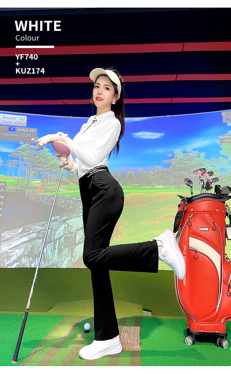 Áo polo nữ dài tay chơi golf co giãn cao họa tiết tương phản — Áo sơ mi POLO màu xanh nước biển [họa tiết Walvag/màu tương phản/độ đàn hồi cao] YF740, Áo sơ mi POLO màu trắng [họa tiết Wallace/tương phản màu/đàn hồi cao] YF740, Áo sơ mi POLO màu cam [họa tiết Walvgue/tương phản/đàn hồi cao] YF740 chi tiết 12