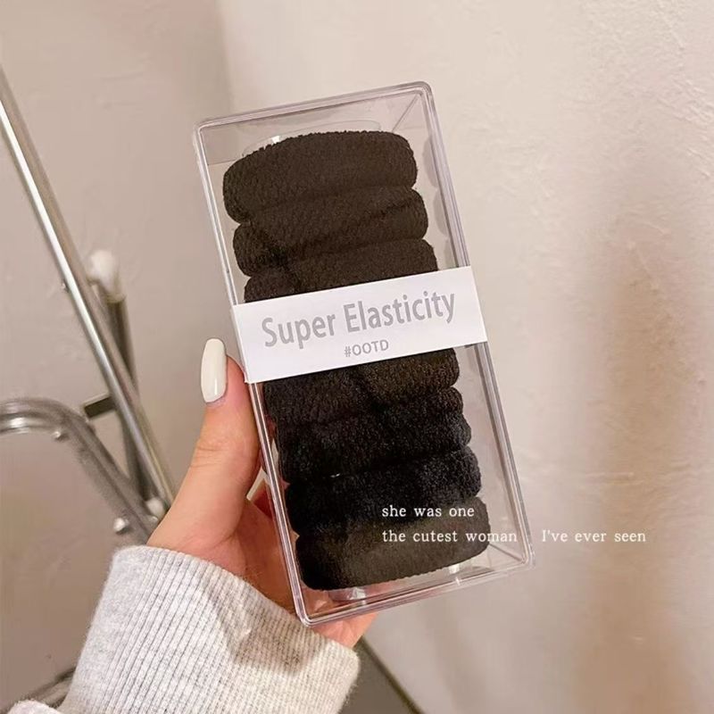 厚みのある高弾性ヘアリング女性のタオルリングポップコーンカラフルなハイエンドヘアリングポニーテールヘッドロープ女性のヘアロープ|undefined