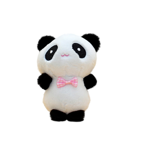 Creative plush bow tie panda doll car keychain wedding gift scenic spot souvenir toy doll