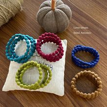 韩国秋冬新款彩色头绳高级感发圈 甜美可爱高弹力皮筋发绳发饰女