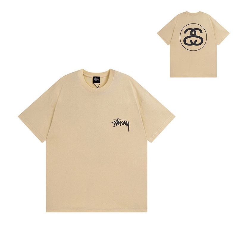 国境を越えた卸売りstyスチュアート黒8クラシック24ss半袖純綿夏ゆるいtシャツ男女同金|undefined