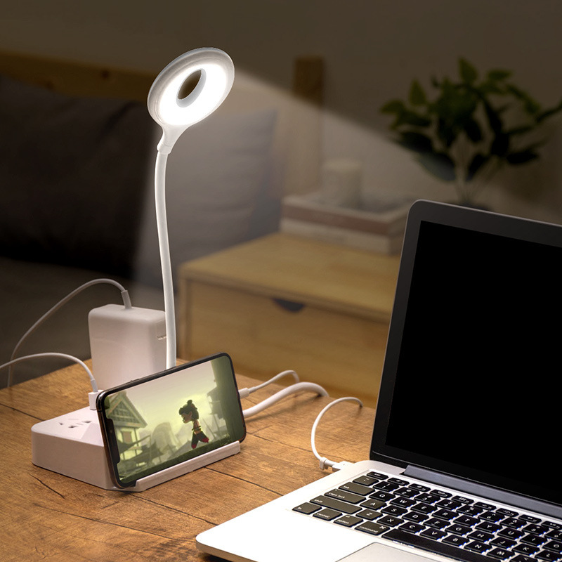 多功能插座台灯护眼usb插线板宿舍学生插排长拖接线板一体式