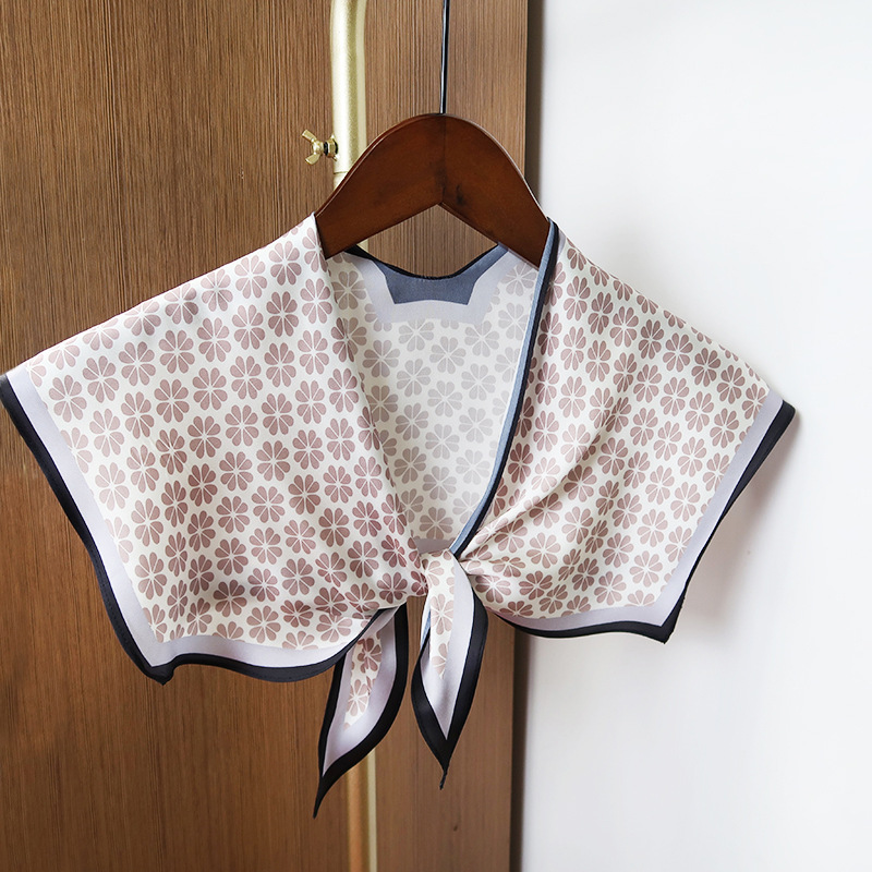 2025 nuevo bufandas de seda hexagonal bufandas de hombro alta sensación de moda de diseño minimalista de seda simulada bufandas temperamento universal