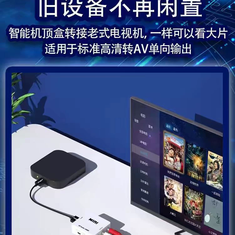 Конвертер HDMI к VGA для настольного компьютера, сетевого приставка проектора AV, небольшой белый корпус, HD plug and play