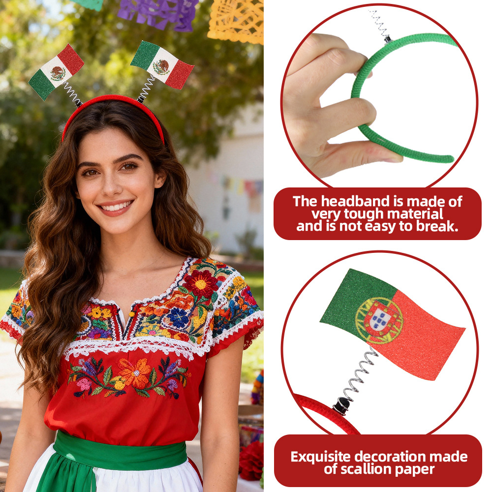 Bandera de la Copa del Mundo de Estados Unidos, Canadá, México, fanáticos animados, cabezales festivos, banderas de varios países