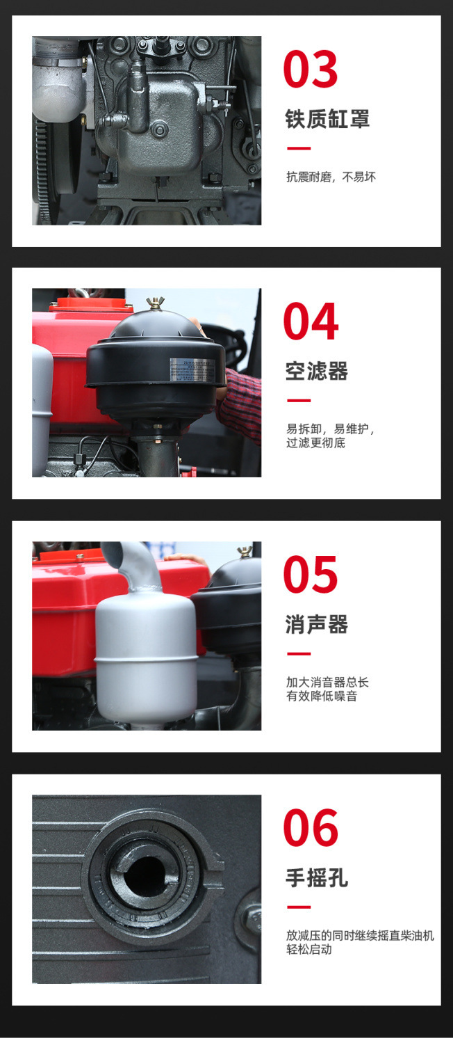 Changzhou Original Single-Cylinder Diesel Engine 12/15/18/20 Horsepower Water-Cooled Small Tractor Electric Start