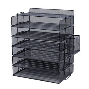 Desktop Metal File Rack Storage Rack Multi-Layer Detachable File Rack Storage Rack Layered Office File Column Iron Art