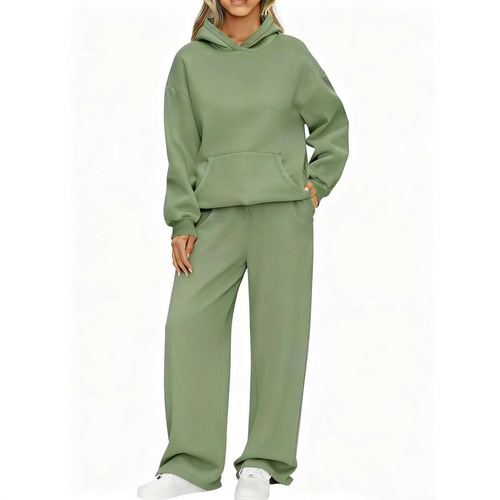 Women's Casual Sport Hoodie Pants Wide Leg Pants Set