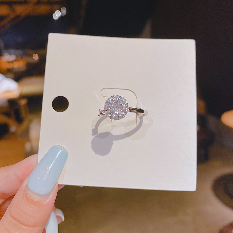 Fashion Simple Style Geometric Copper Plating Diamond Zircon Rings