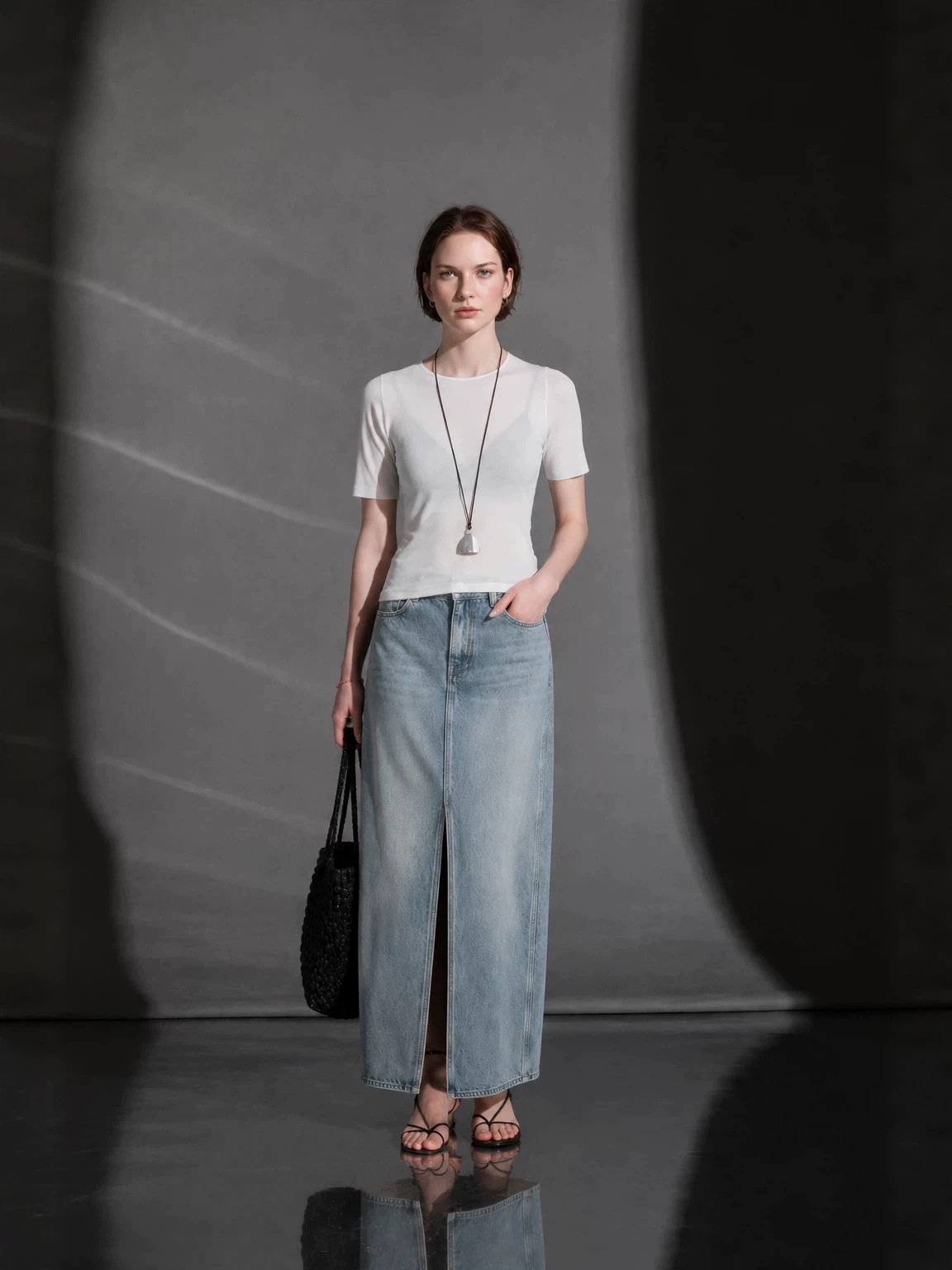 Summer retro denim skirt