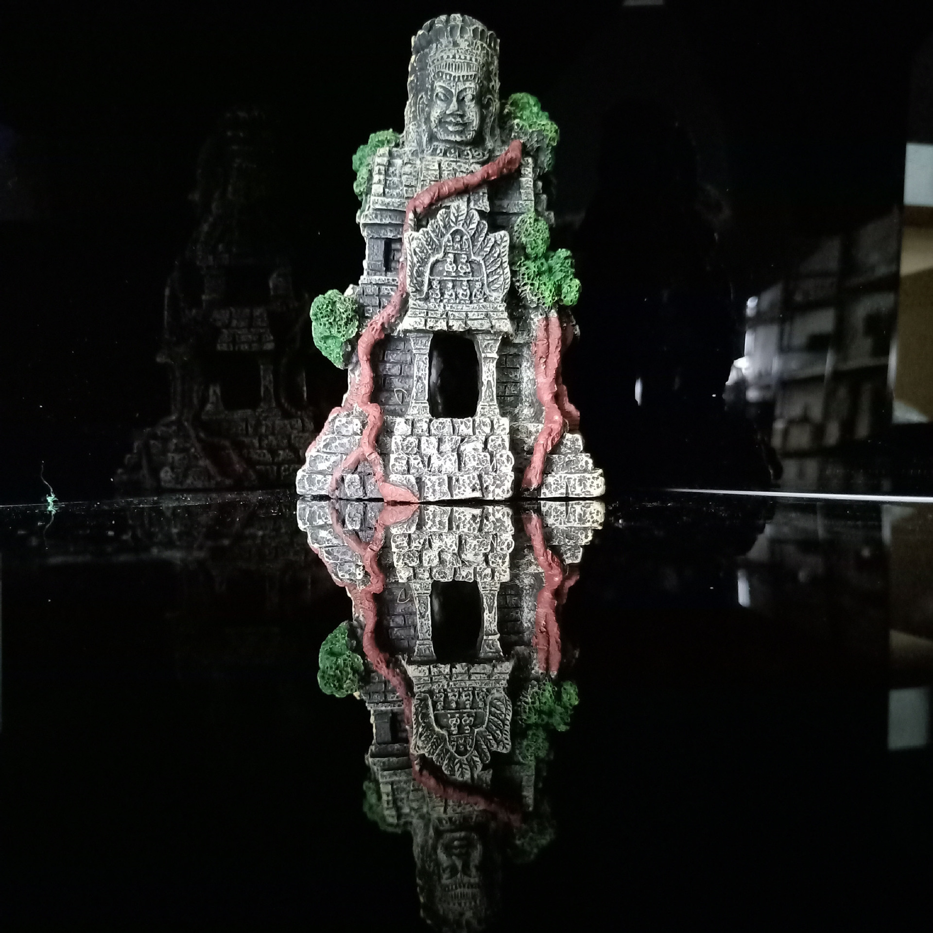 Templo budista montaña Dios templo estatua resina paisajismo artesanía bonsai decoración pecera natación peces acuario Casa de refugio