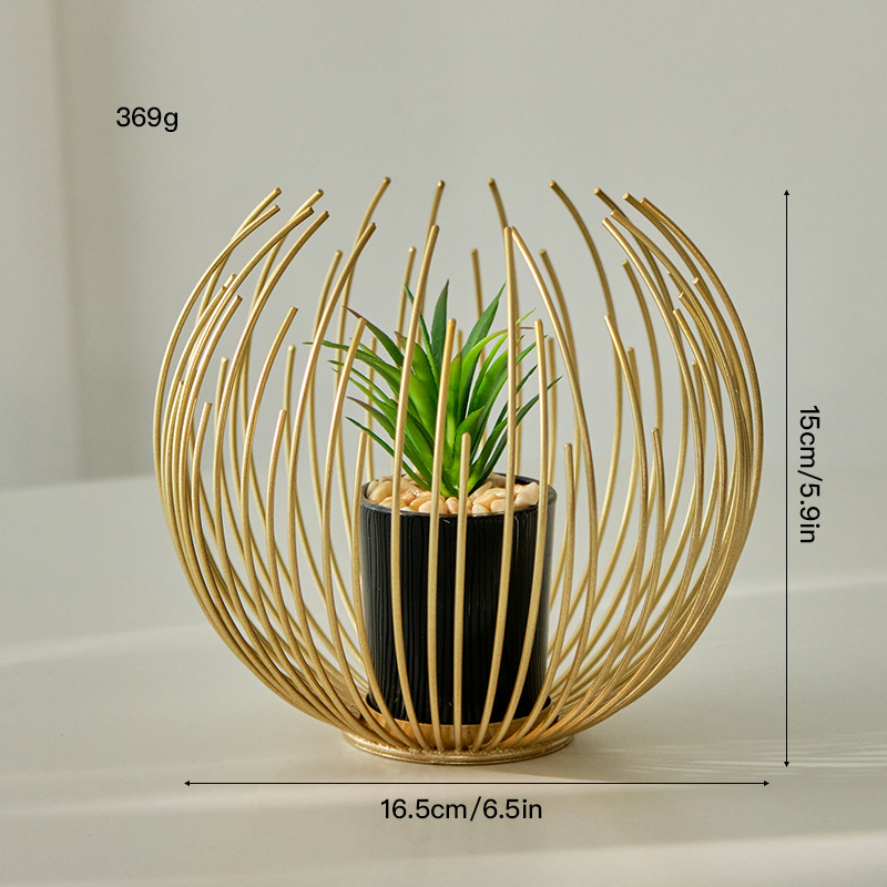 装飾鉢植えホームライト高級アイアンレストランシンプルなヨーロピアンスタイルクリエイティブ家具リビングルーム玄関ラウンド装飾品|undefined