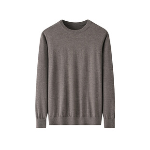 Fine-Spun 68-Count Plain Round-Neck Men's 100% Cashmere T-Shirt, Lightweight, Simple Knit, Comfortable and Warm Base Layer Sweater