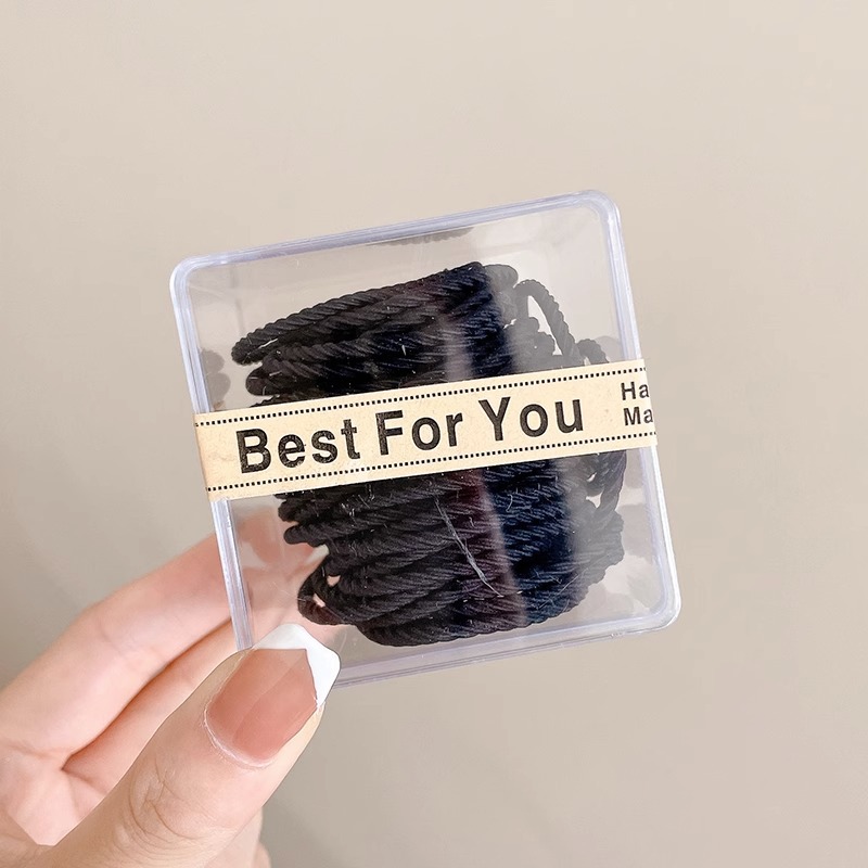 Banda de pelo de alto grado simple banda de goma duradera de alta elasticidad elegante cabeza de cola de caballo cuerda cubierta de cuero tocado