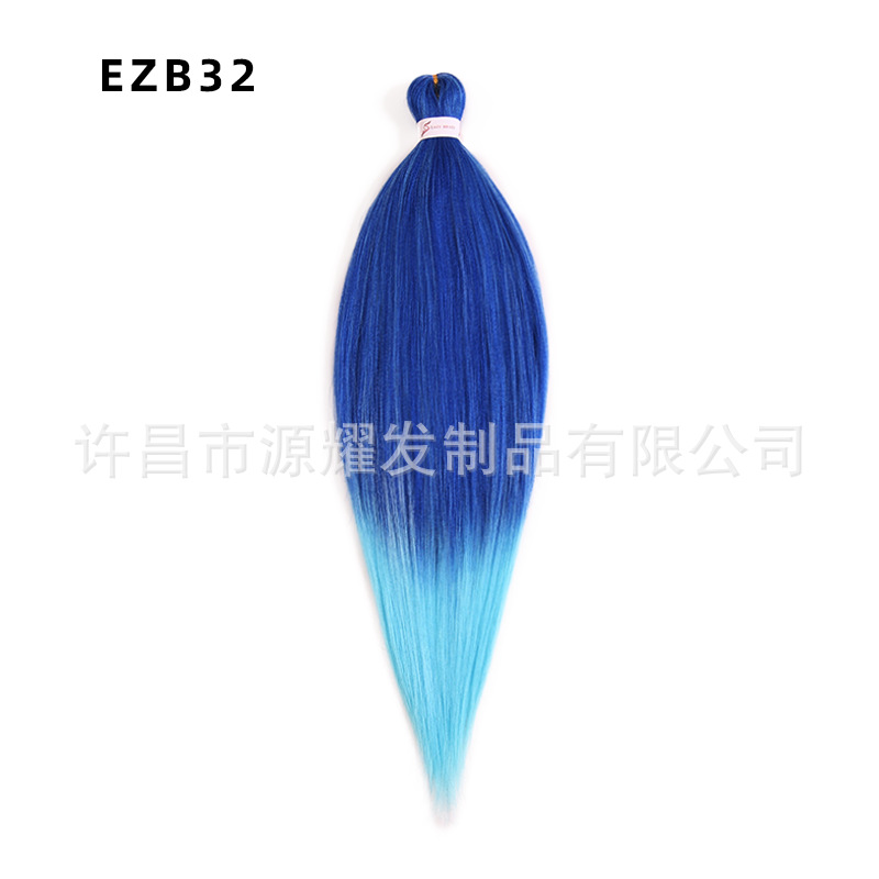 Peluca EZ cabello esponjoso y suave de fibra química trenza grande 26 pulgadas 90g pvc bicolor retardante de llama seda de baja temperatura trenza grande