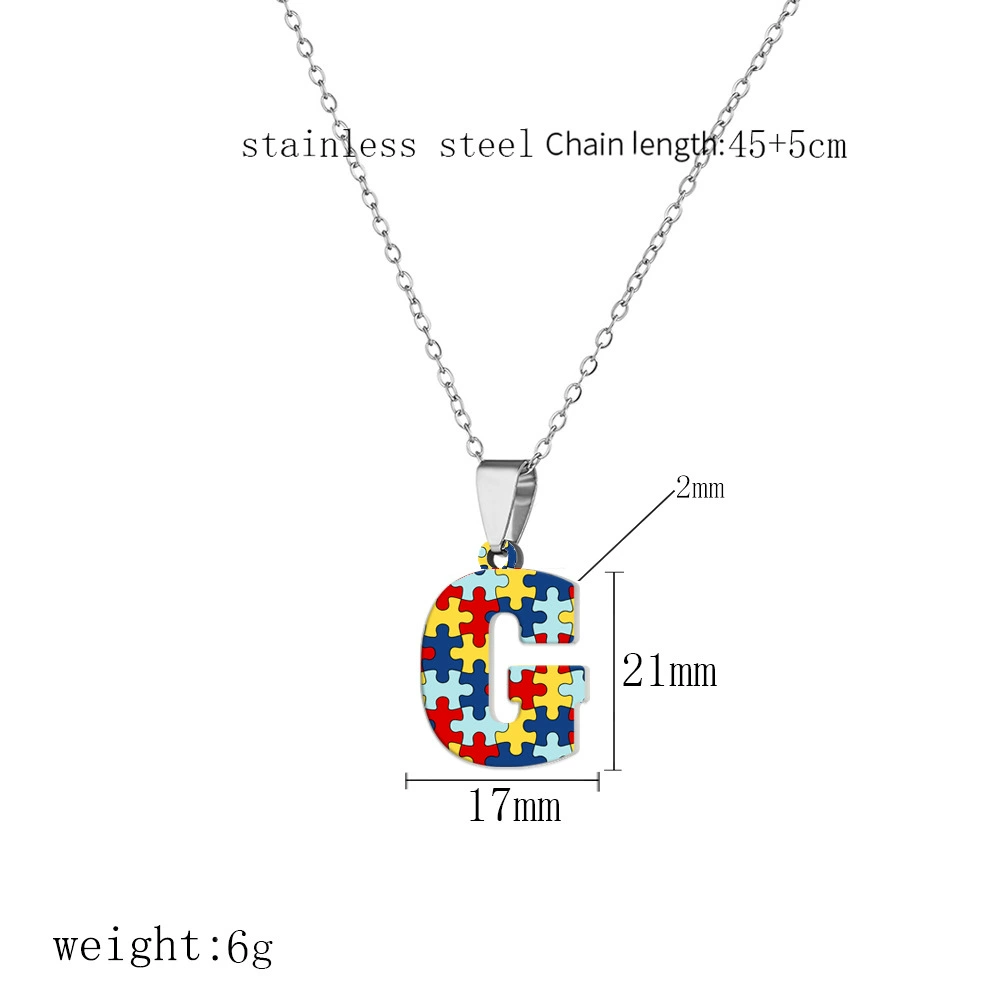 П pendant из нержавеющей стали с буквами, головоломка, ожерелье, (торговля через границы)