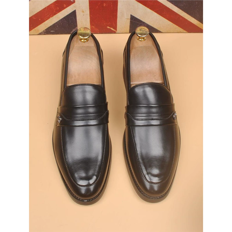 Новая мужская деловая повседневная корейская версия модной универсальной дышащей кожаной обуви