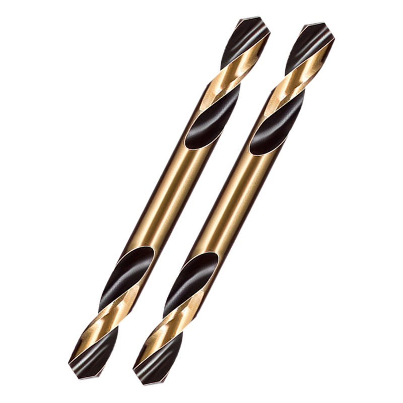 Taladro de torsión de doble cabeza de acero de alta velocidad h2straight mango de acero inoxidable punzonado de metal taladro de doble hoja taladro de mano herramienta de escariado