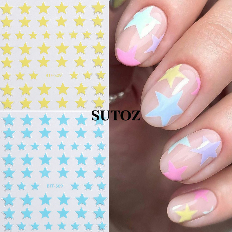 2025 Spelling Evening Hot Nail Art Stickers Summer Cute Dopamine Five-pointed Star Nail Back Adhesive Nail 2025 Spelling Evening Hot Nail Art Stickers Summer Cute Dopamine Five-pointed Star Nail Back Adhesive Nail