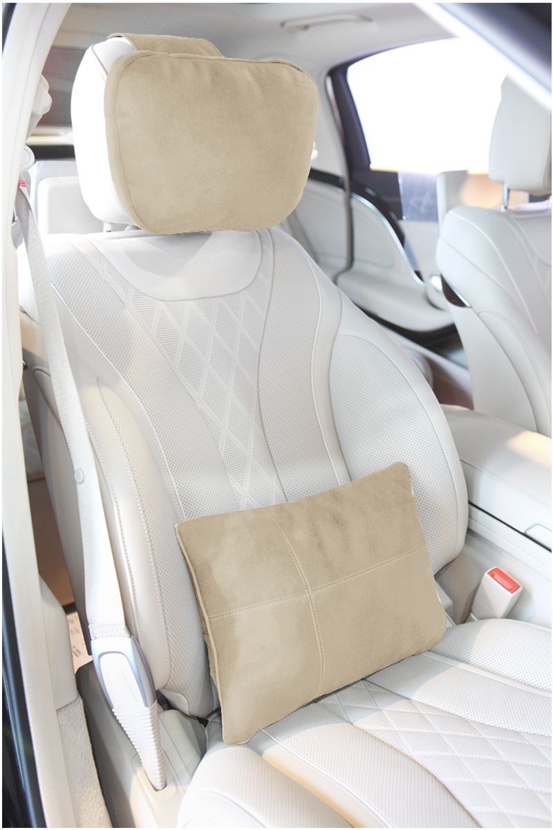 Car headrest is suitable for Mercedes-Benz S-Class Maybach cervical pillow car headrest lumbar suede neck pillow