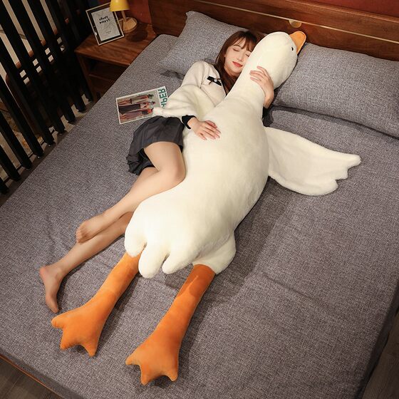 Big White Goose Doll Plush Toy Rabbit Velvet Goose Doll Doll Bed Sleeping Doll Girl Gift Wholesale