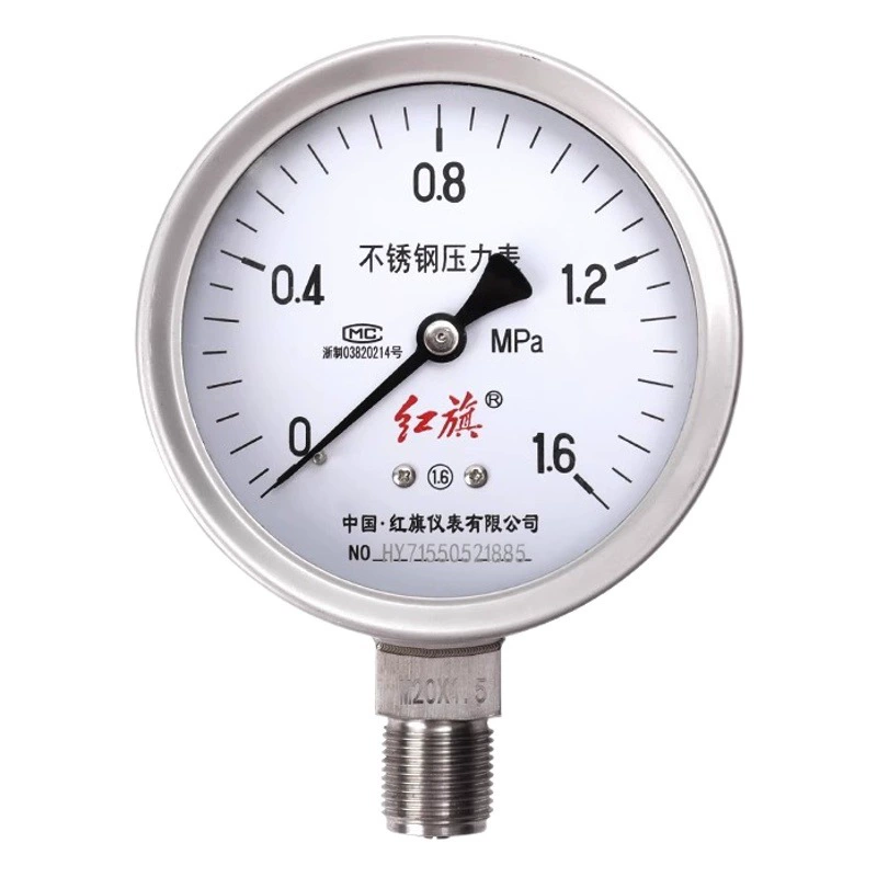Манометр Hongqi Y-100BF из нержавеющей стали, радиальный, полный комплект, вакуумный Z-100BF, может быть изготовлен для работы при высоких температурах