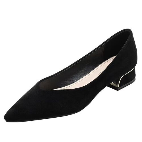Ankle-high pure color shallow mouth pumps, new autumn fashion, social media trendy, height-increasing, anti-slip, wearable comfortable women's single shoes
